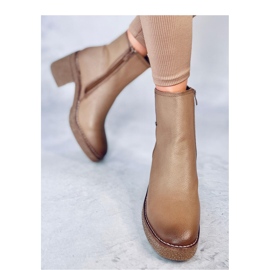 Tamika Bottines à talons en caoutchouc beige - Inello brun 3