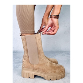 Bottines Chelsea hautes kaki beige 1