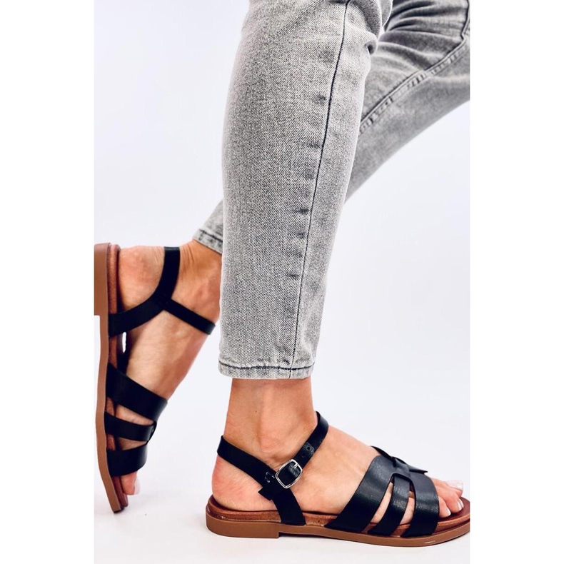 Sandales plates femme noires le noir 1