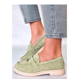 Mocassins en daim vert 1