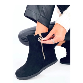 Vavin Bottines compensées noires avec zip doré - Inello 1