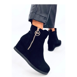 Vavin Bottines compensées noires avec zip doré - Inello le noir 2