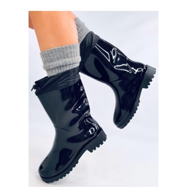 Galoches peintes avec manchette noire le noir 1 Galoches peintes avec manchette noire le noir 1