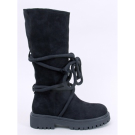 Bottines en daim à cordon, Spicer Black - Inello le noir 1