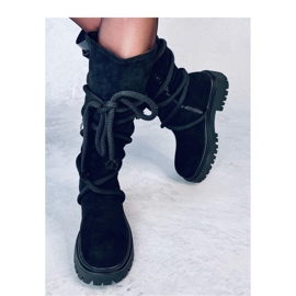 Bottines en daim à cordon, Spicer Black - Inello le noir 4
