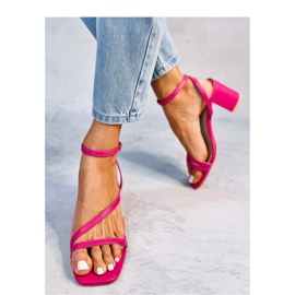 Sandales à talons fuchsia rose 1