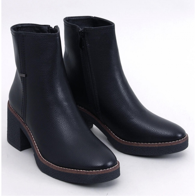 Tamika Bottines à talons en caoutchouc noir - Inello le noir 1