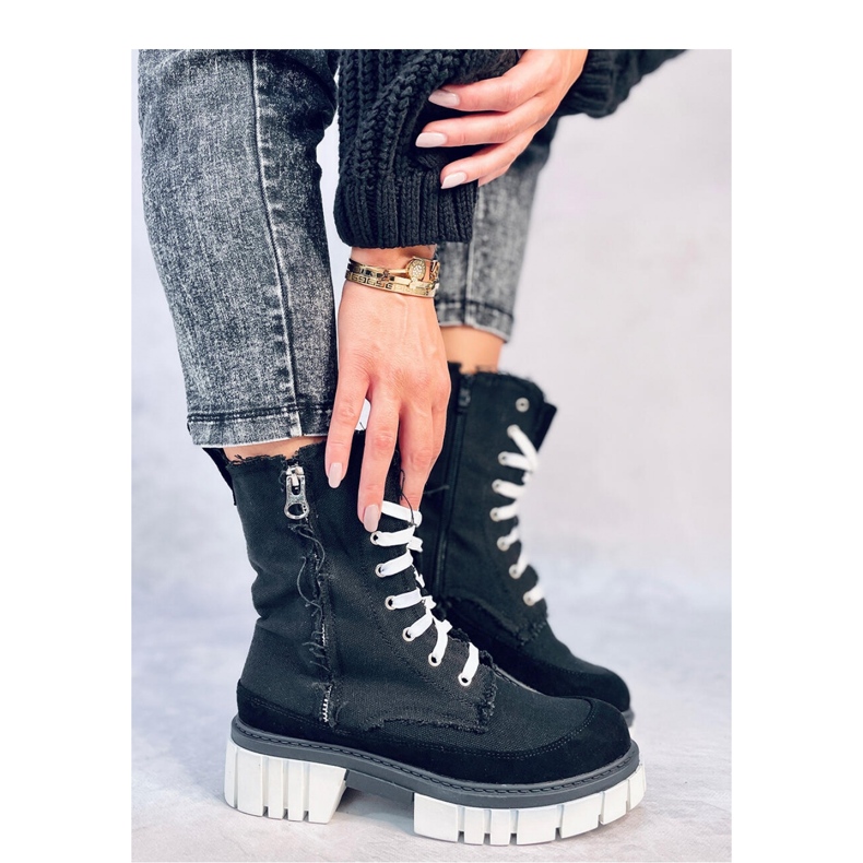 Vaugh Bottines en toile noire avec protecteur - Inello 2