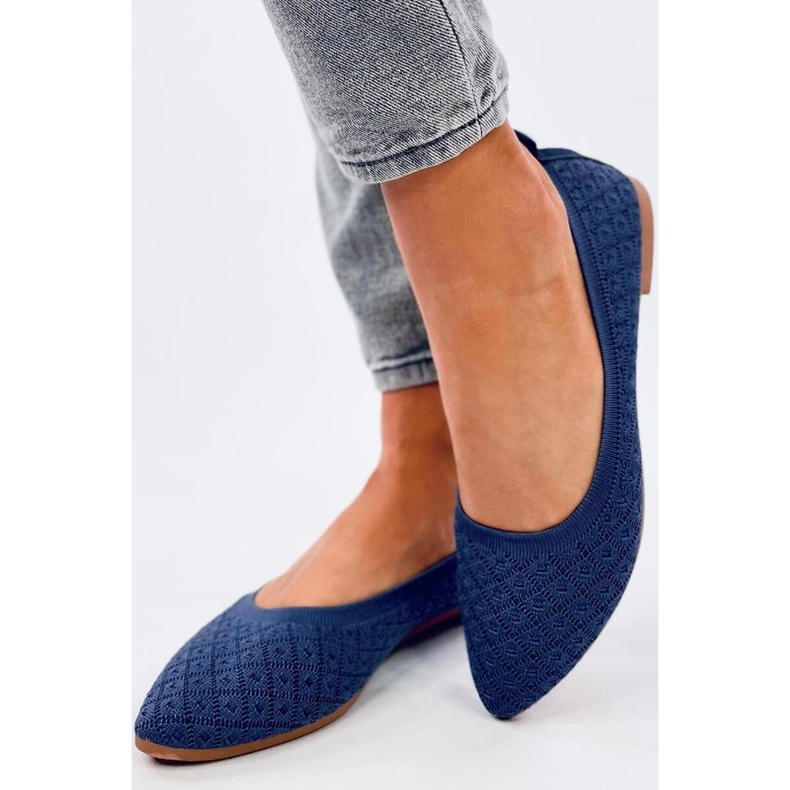 Ballerines chaussettes femme bleues 1