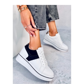 Baskets compensées noires blanche 1
