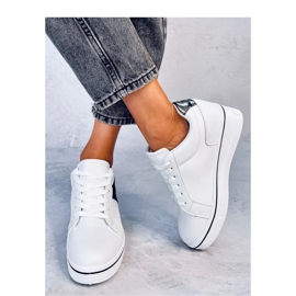 Baskets compensées noires blanche 2