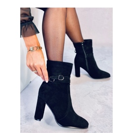 Dianes Bottines à talons en daim noir - Inello le noir 2