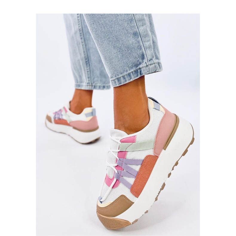 Baskets femme à semelle haute blanc 1