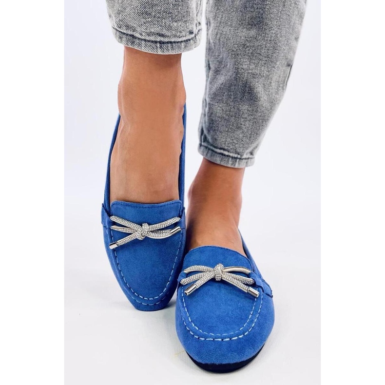 Mocassins en daim bleu 1