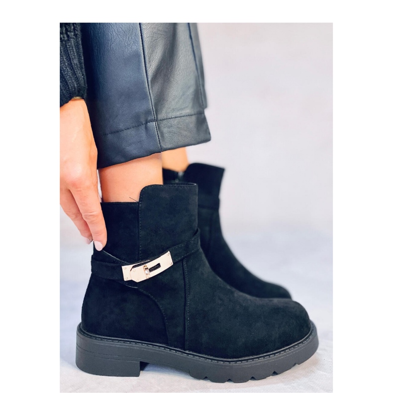 Drapers Bottines plates en daim noir - Inello 2