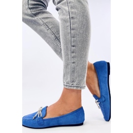 Mocassins en daim bleu 2