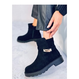 Drapers Bottines plates en daim noir - Inello le noir 4