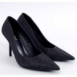 Escarpins femme Paulis Black avec zircons cubiques - Inello le noir 1