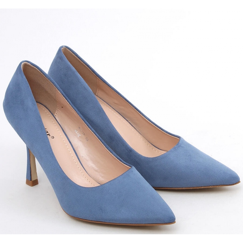 Escarpins femme en daim bleu 1