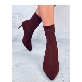 Donatella Bottines aiguilles chaussettes marron - Inello brun 2
