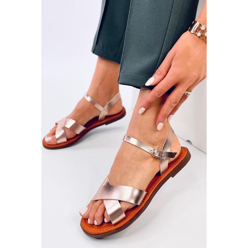 Sandales champagne femme rose 1