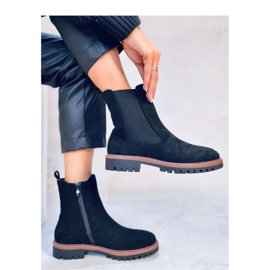 Fuqua Bottines Chelsea en daim noir - Inello le noir 4