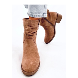Bottines camel à tige volantée brun 3