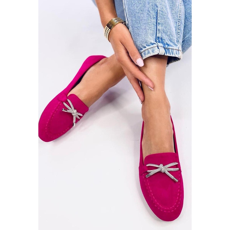 Mocassins Marsoin en daim fuchsia - Inello rose 1