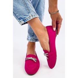 Mocassins Marsoin en daim fuchsia - Inello rose 2