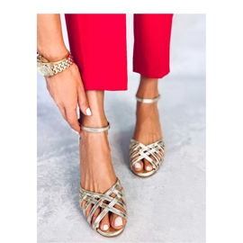 Sandales à talons bas Kermel Gold - Inello jaune 2