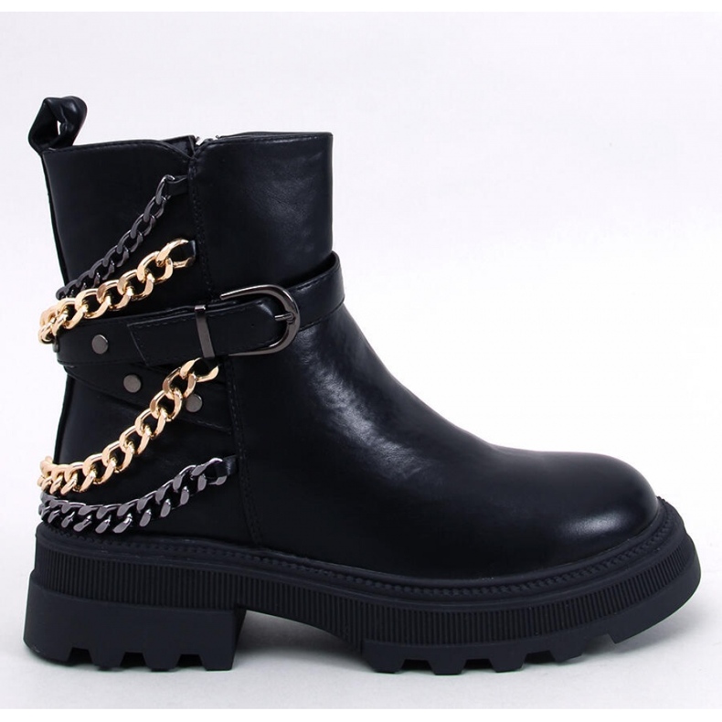 Bottines militaires à chaînes Toliver Noir - Inello le noir 1