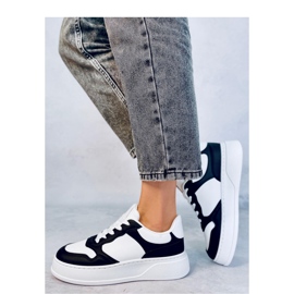 Baskets à semelles hautes pour femme Noir blanc 1