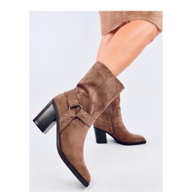 Santiags en daim kaki brun 2
