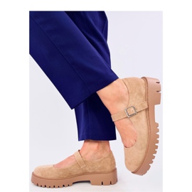 Holmess Ballerines plateforme à lanières kaki - Inello beige 2