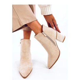 Croix Bottines à talons bout amande beige - Inello 2 Croix Bottines à talons bout amande beige - Inello 2