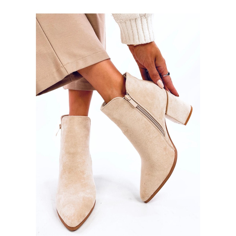 Croix Bottines à talons bout amande beige - Inello 2 Croix Bottines à talons bout amande beige - Inello 2