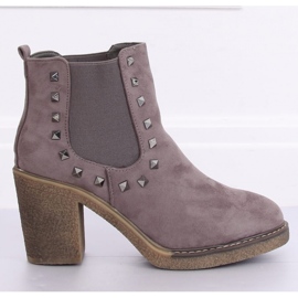 Hidalgo Bottines à talons larges grises - Inello 1