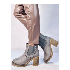 Hidalgo Bottines à talons larges grises - Inello 4