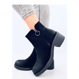 Levere Bottines à talons bas en nubuck noir - Inello le noir 3