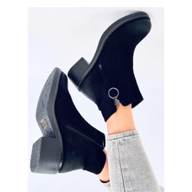 Levere Bottines à talons bas en nubuck noir - Inello le noir 4