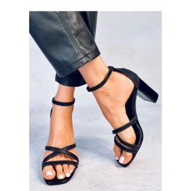 Elizabeth Sandales à talons noires - Inello le noir 2