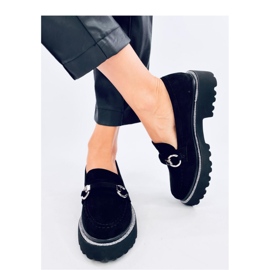 Sheady Mocassins en daim noir à semelle haute - Inello le noir 3