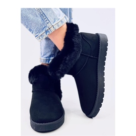 Bottines courtes d'émeu avec fourrure Sissoi Noir - Inello le noir 1