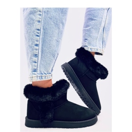 Bottines courtes d'émeu avec fourrure Sissoi Noir - Inello le noir 2