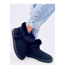 Bottines courtes d'émeu avec fourrure Sissoi Noir - Inello le noir 3