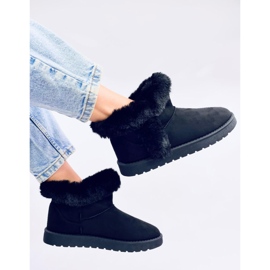 Bottines courtes d'émeu avec fourrure Sissoi Noir - Inello le noir 4