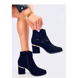 Donovan Bottines à talons ajourées noires - Inello le noir 2