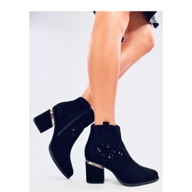 Donovan Bottines à talons ajourées noires - Inello le noir 3