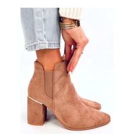 Croix Bottines à talons bout amande kaki - Inello brun 1