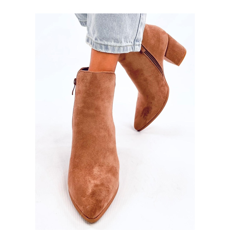 Croix Bottines à talons bout amande kaki - Inello brun 2